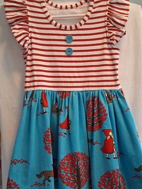 NWOT beautiful Eleanor Rose Red & Turquoise Little Red Riding Hood Print Dress